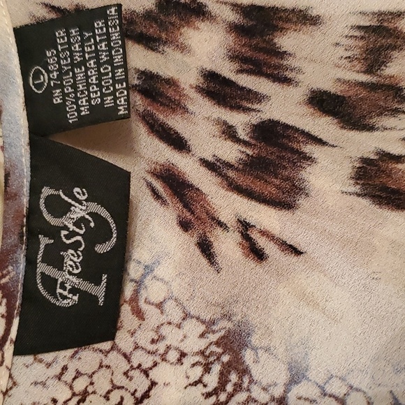 Vintage Freestyle Leopard Floral Print Fitted Women's Size Large - Picture 7 of 8